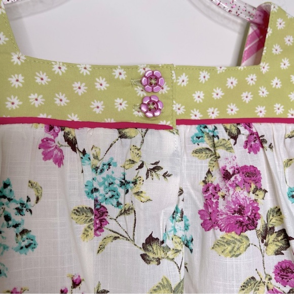 Matilda Jane Enchanted Garden Art School Mixed-Print Peasant Top Size 6 - Picture 9 of 12